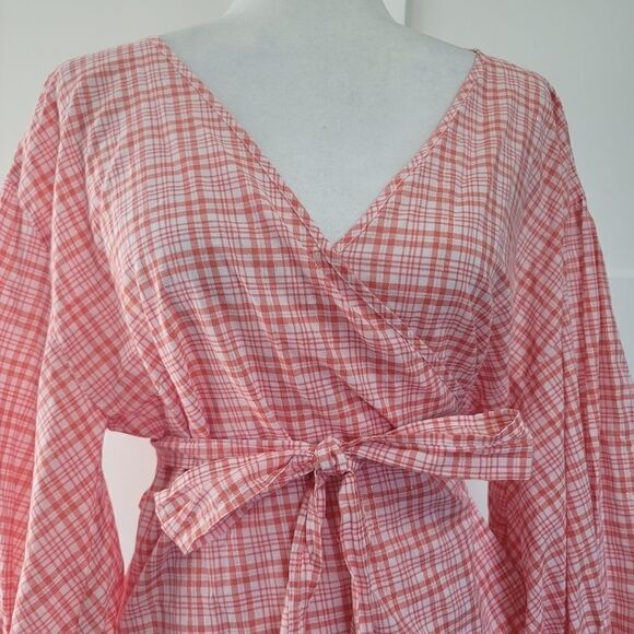 Michael Michael kors women metallic plaid wrap top - Picture 9 of 13